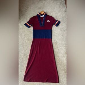 Marina Moscone Knit Cycling Dress with Exposed Zipper